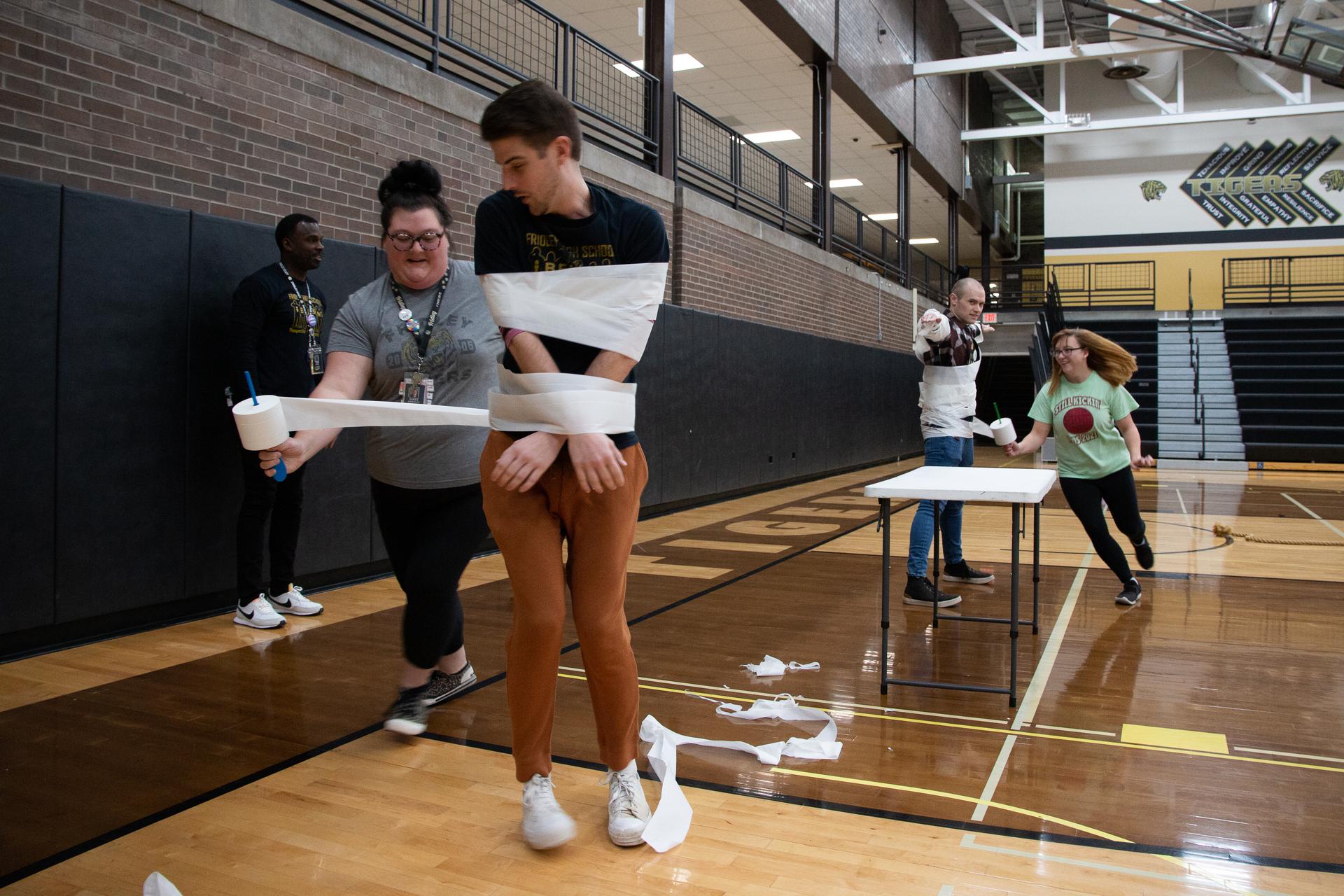 Staff members at each Fridley Public School site took some time during